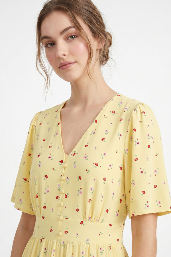 Pieces Printed short sleeve midi dress printed