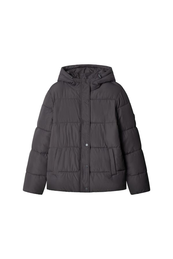 Springfield Puffer short jacket with hood grey