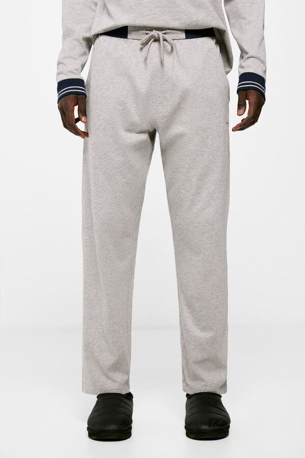 Springfield Single colour grey marl cotton jersey-knit long pyjamas  gray