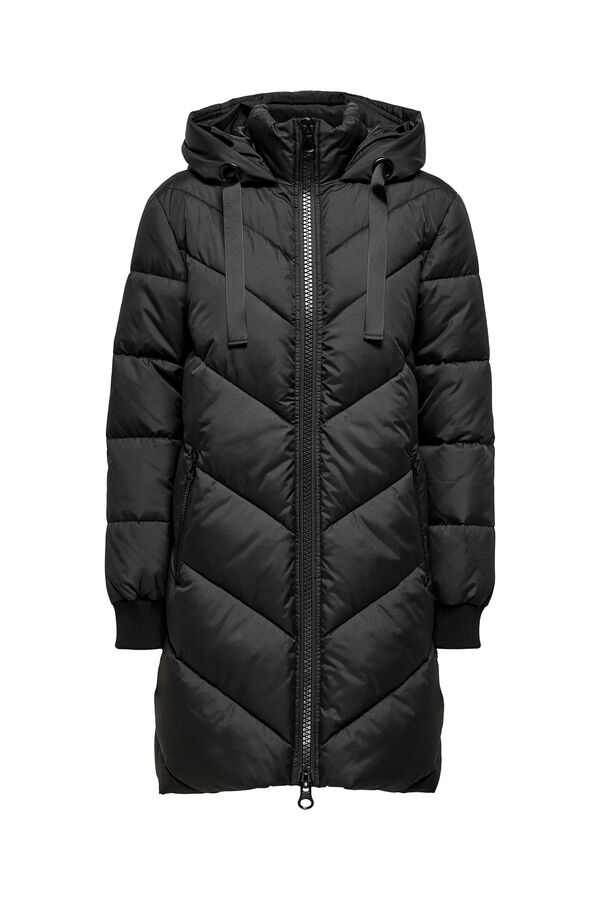 Springfield Long hooded puffer coat black