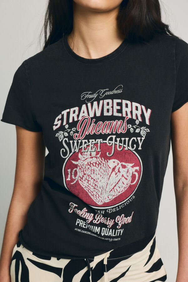 Only Printed short-sleeved T-shirt brown