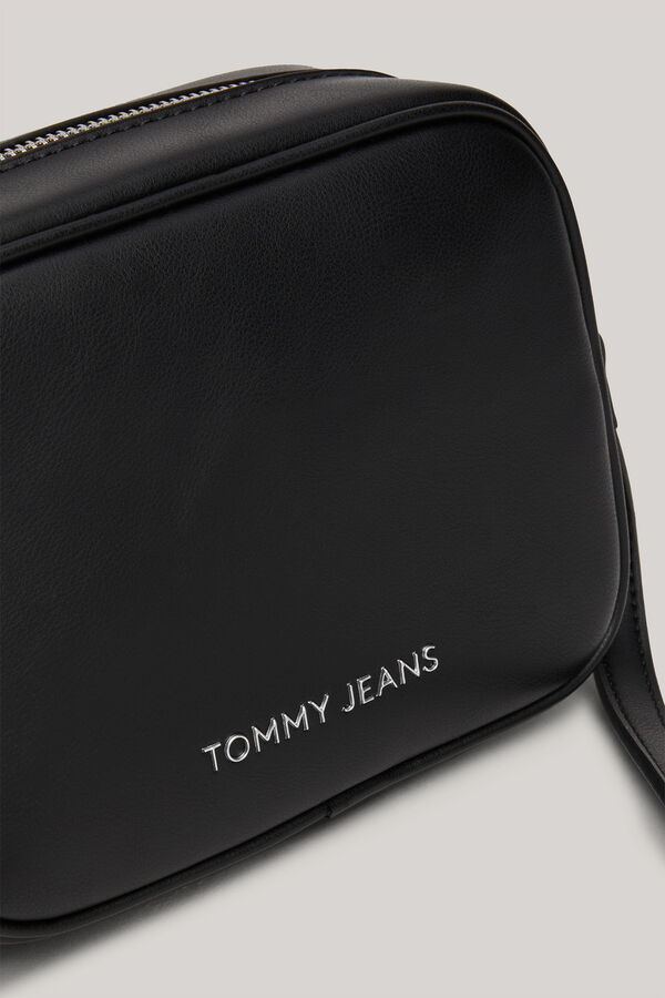 Springfield Umhängetasche aus Leder Tommy Jeans schwarz