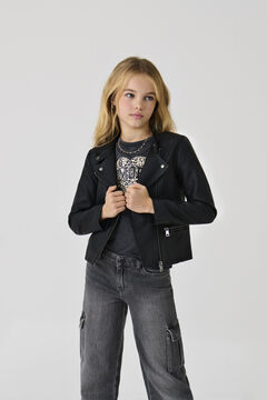 Only Girls Chaqueta biker efecto piel