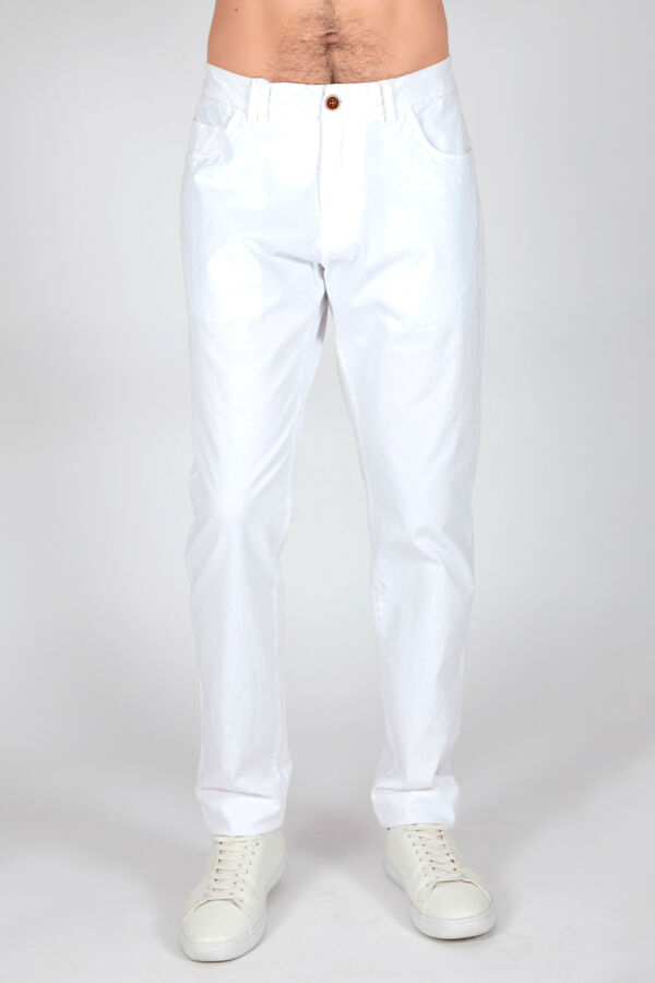 Springfield Pantalón regular con 5 bolsillos blanco