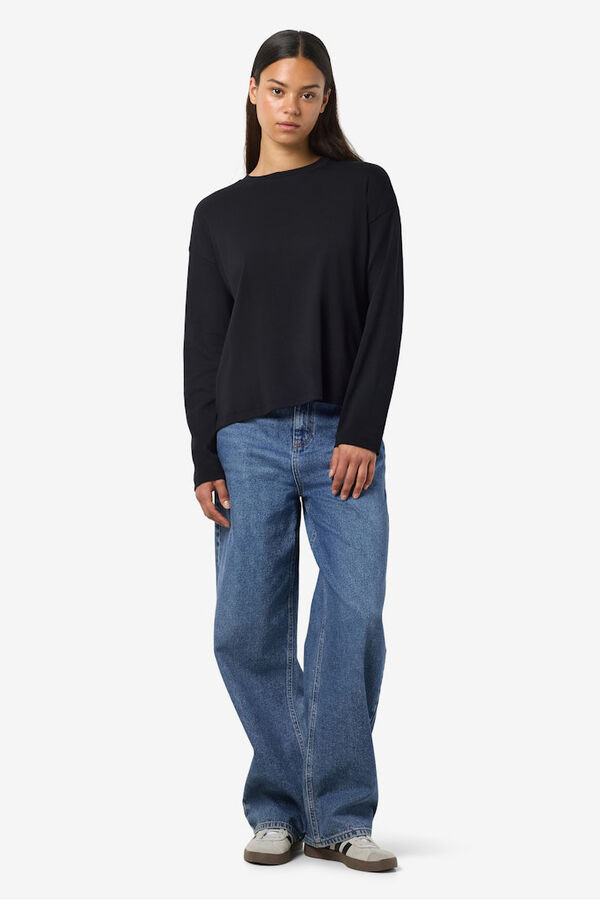 Noisy May basic round neck sweater black