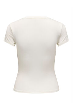 Only Tailliertes T-Shirt mit Strasssteinen 