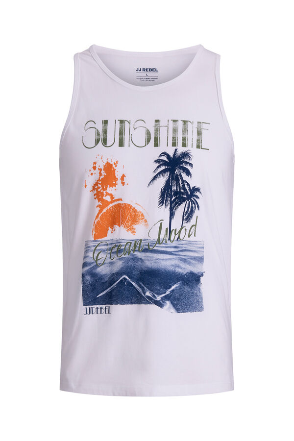 JJ REBEL Printed vest top white