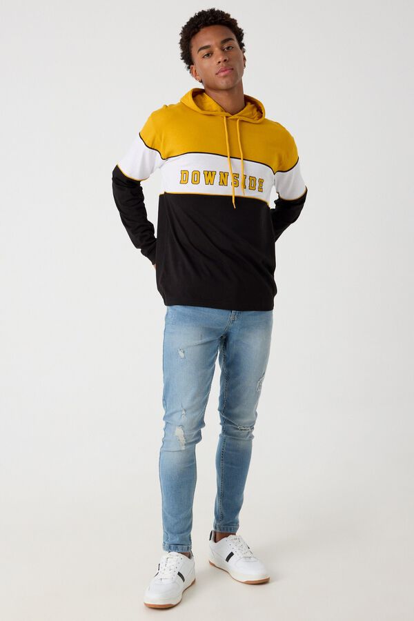 Springfield Text print hooded t-shirt fekete