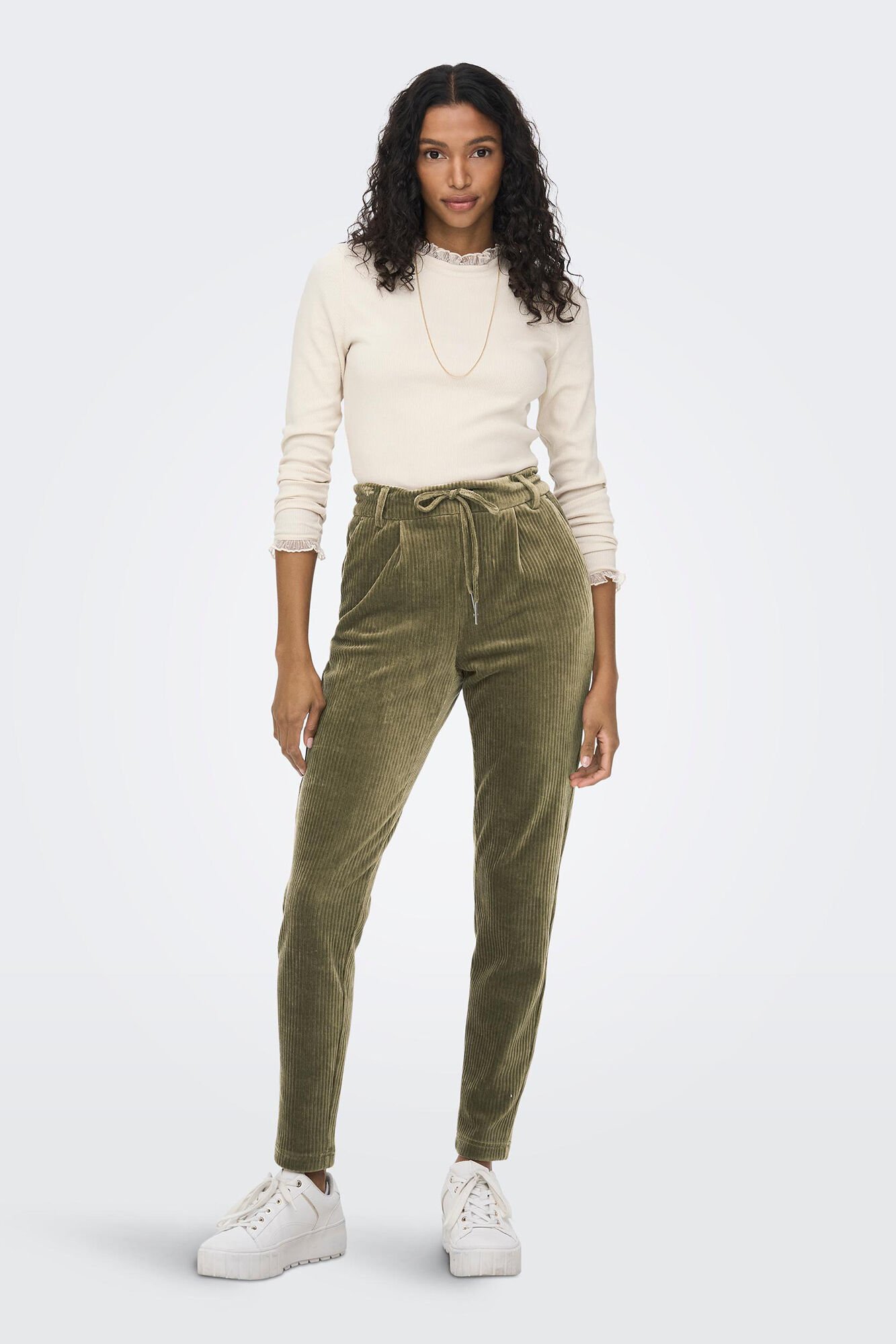 Pantalon pana beige cheap mujer