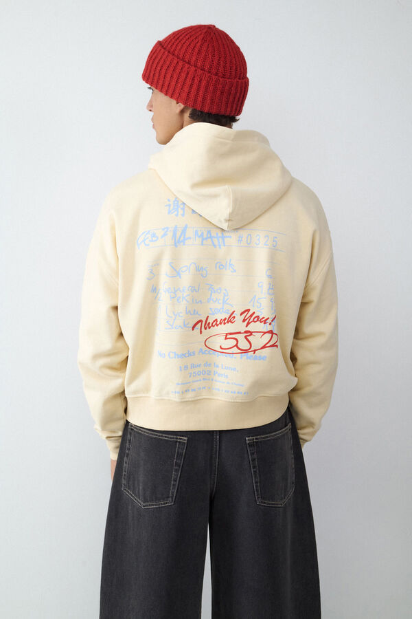 Balmohk print hood sweatshirt brown