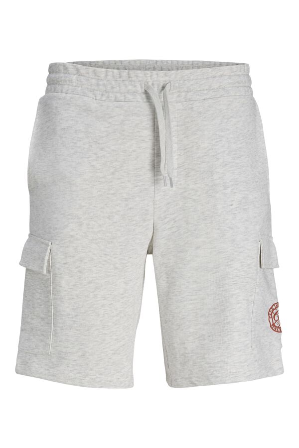 Jack & Jones Regular fit fleece cargo Bermuda shorts white