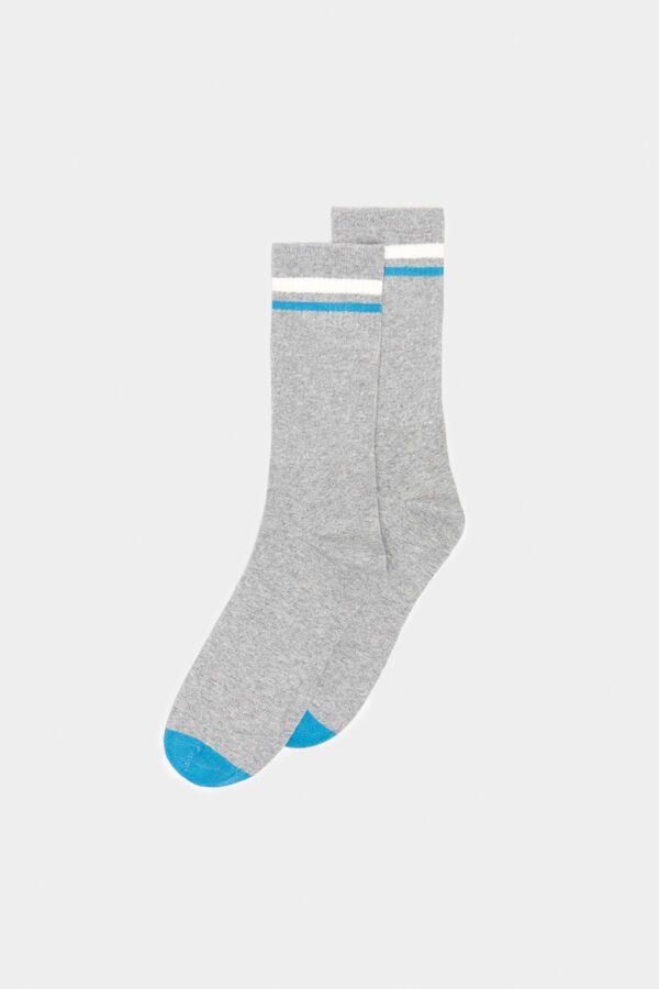 Springfield Ribbed sports socks with bands grey
