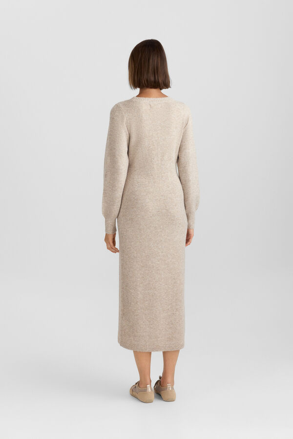 Springfield Robe midi tress&eacute;e marron