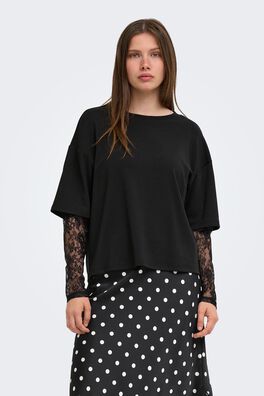 Camiseta mangas encaje