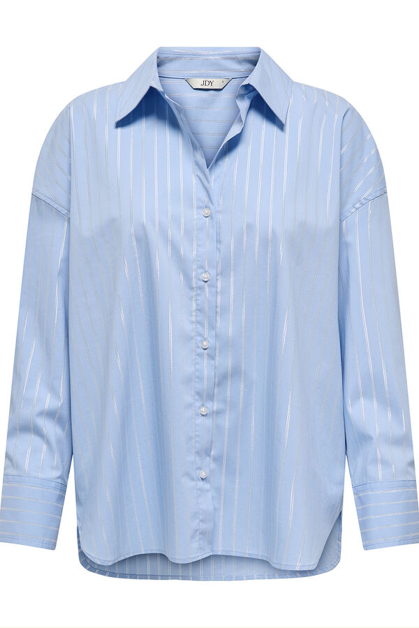 JDY long sleeve lurex shirt blue