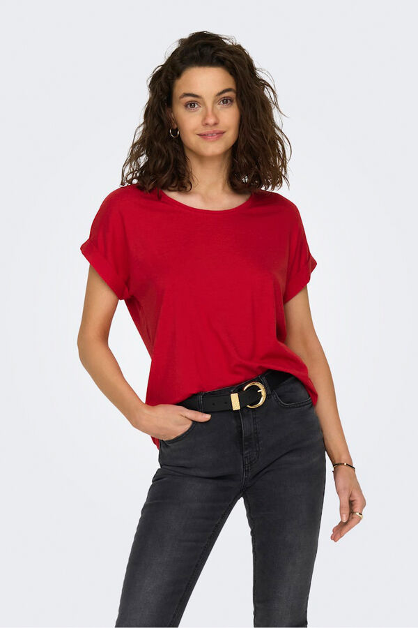 Only short-sleeved T-shirt burgundy