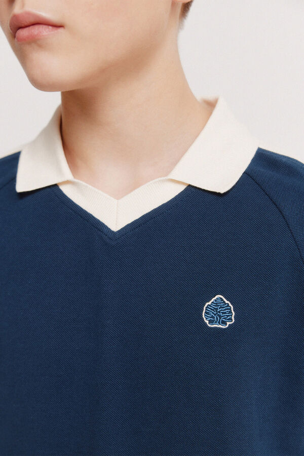 Springfield Kids Dečija krojena i &scaron;ivena majica polo Plava