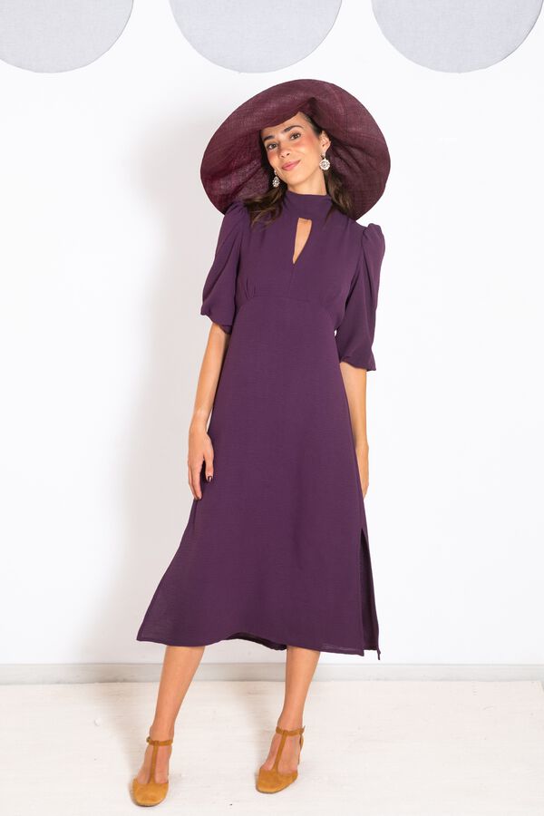 Cul Sac Puffed sleeve midi dress pink