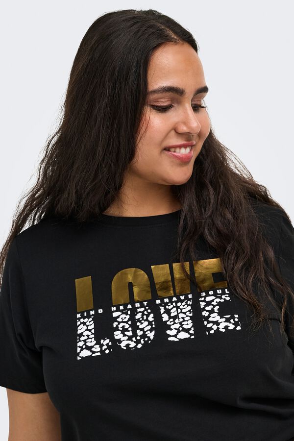 Only Carmakoma T-shirt de manga curta tamanho grande preto
