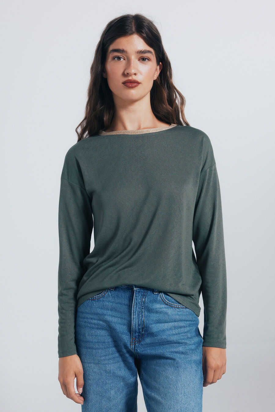 Camiseta cuello lurex