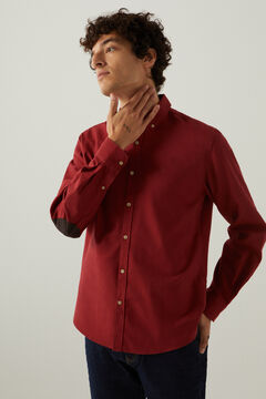 Springfield Twill shirt with elbow patches royal red