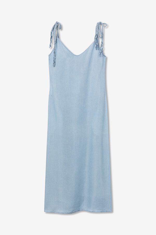Tiffosi Vestido de tirantes fluido azul
