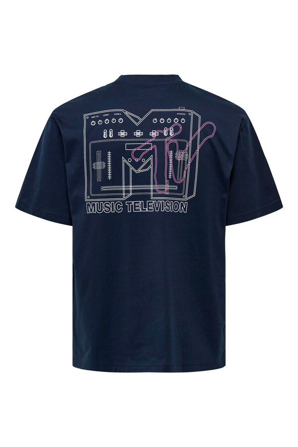 Springfield Men's short-sleeved T-shirt with licence mornarskoplava