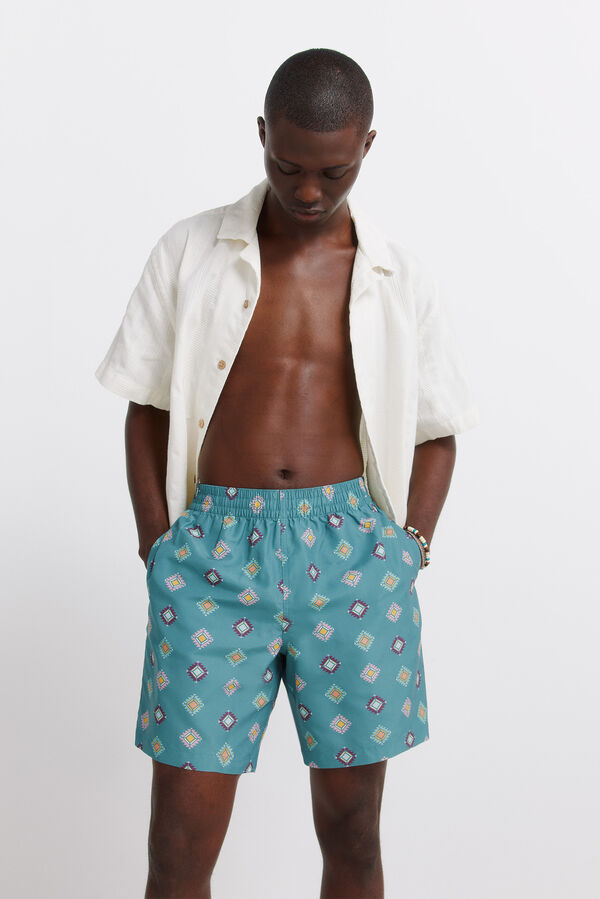 Springfield Ethnic print swimwear blue