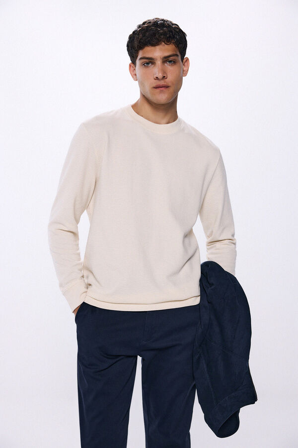 Springfield long sleeve t-shirt with cuffs natural