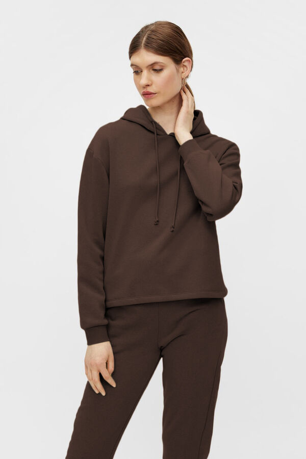 Pieces Sweatshirt with hood burgundy