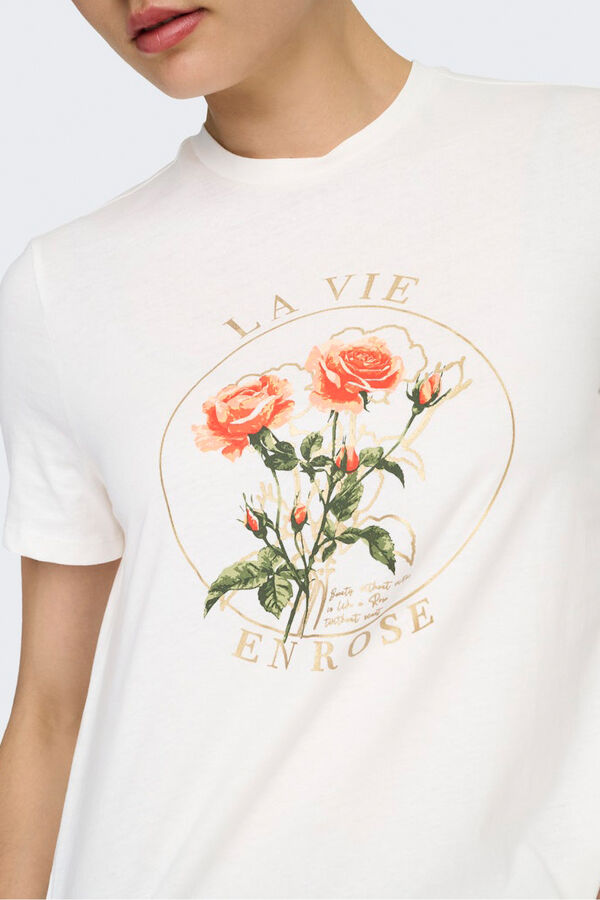 Only Front drawing T-shirt white