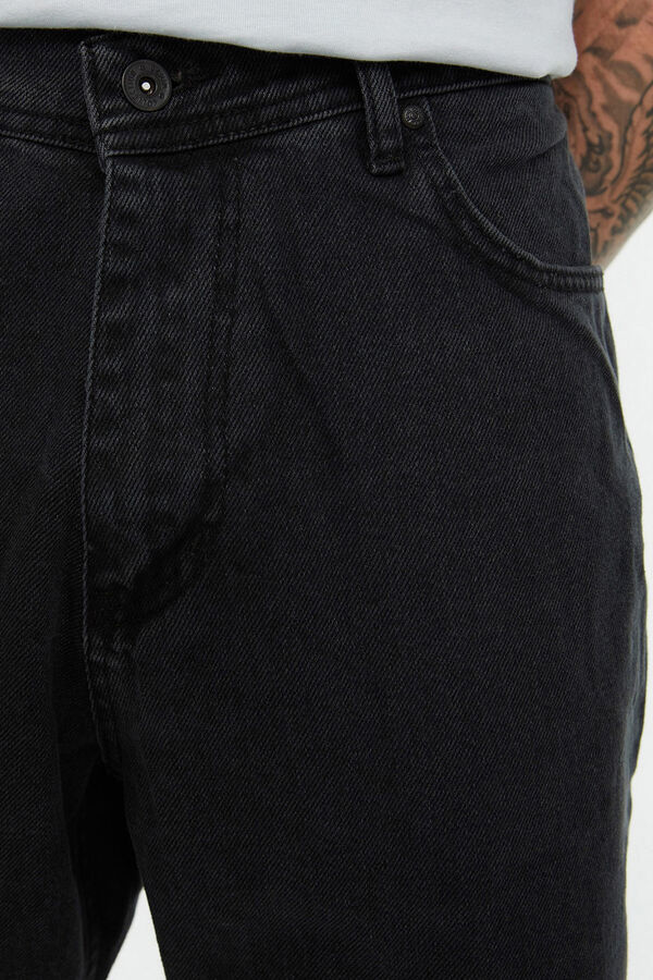 Trendyol Jeans retos de corte relaxado preto