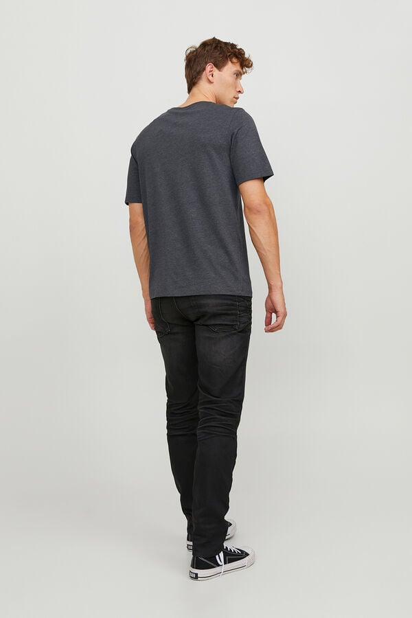 Jack & Jones Baumwoll-T-Shirt mit normaler Passform Grau