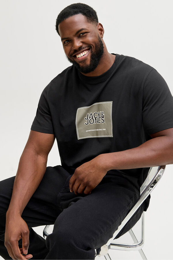 Jack & Jones PLUS T-shirt logo quadrado preto