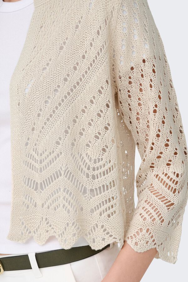 JDY Crochet short cardigan white