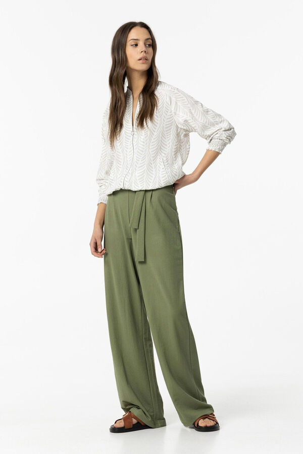 Springfield Palazzo Trousers with Belt green