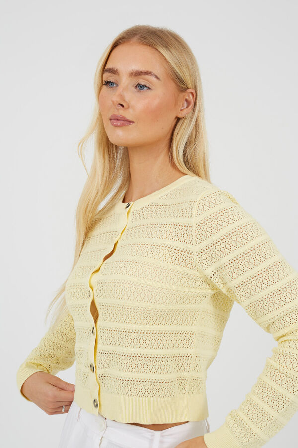 Brave Soul Jersey-knit openwork jacket printed