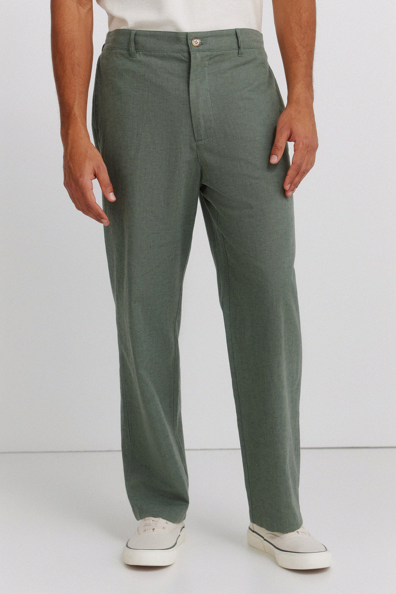Springfield Linen straight fit trousers