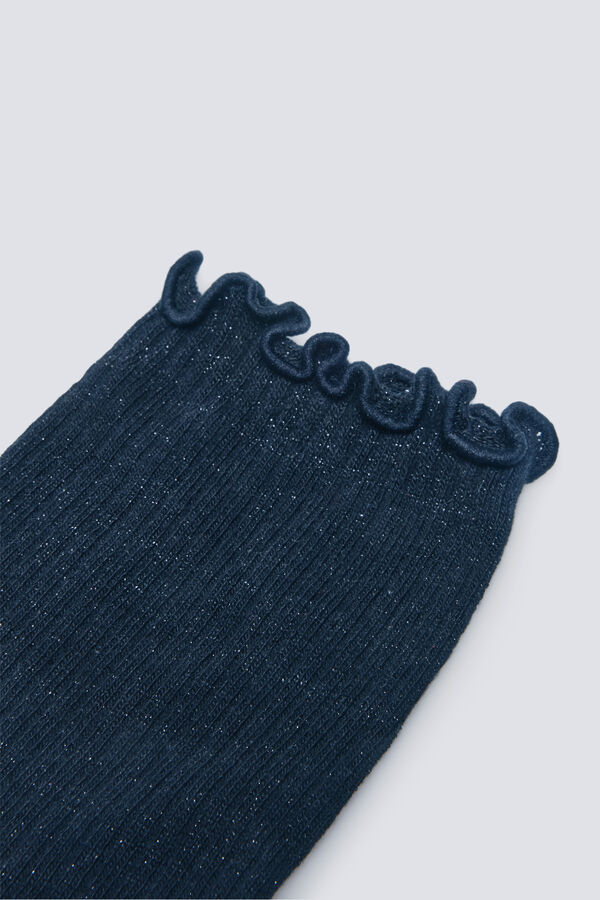 Springfield Calcetín largo lurex negro
