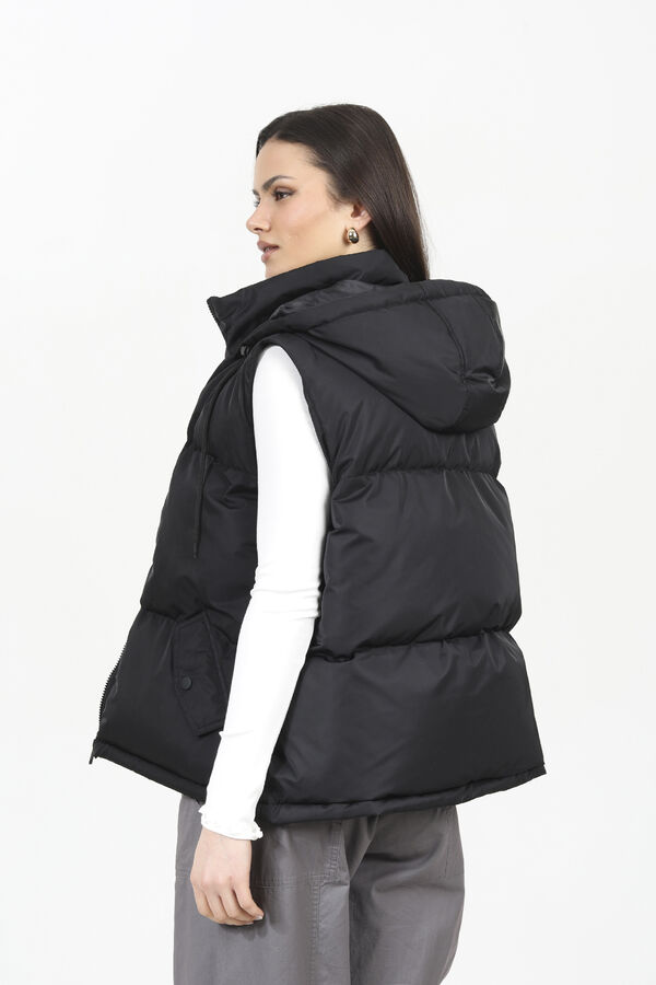 Brave Soul Colete acolchoado com capuz preto