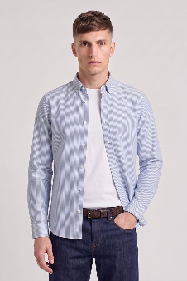 Jack & Jones 100% cotton Oxford shirt blue