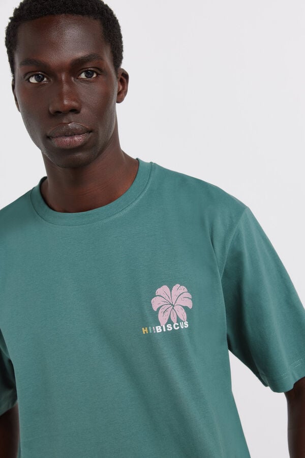 Springfield Hibiscus T-shirt blue