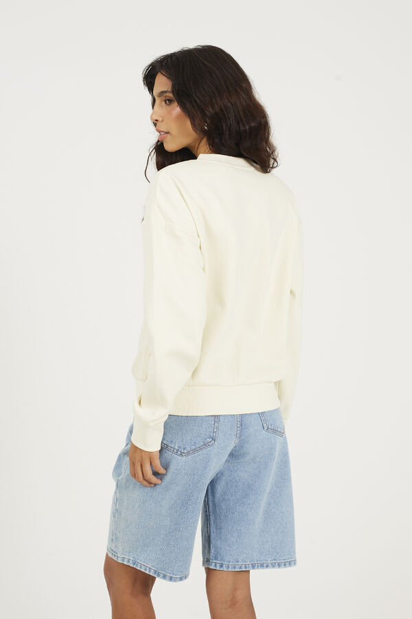 Brave Soul Embroidered sweatshirt beige