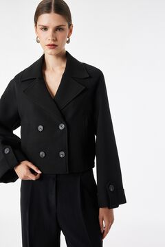 Koton Blus&atilde;o de gabardina cruzado preto