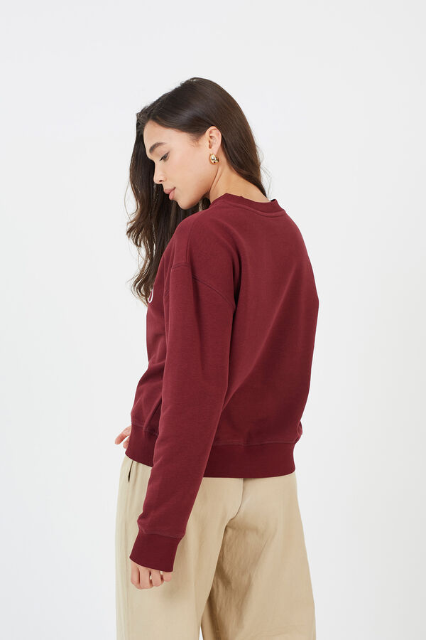 Brave Soul Sudadera con bordado burdeos