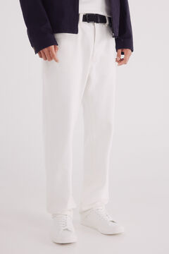 Springfield Jeans blanc coupe droite