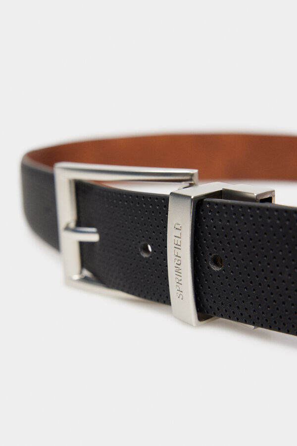 Springfield Reversible micro-perforated belt black