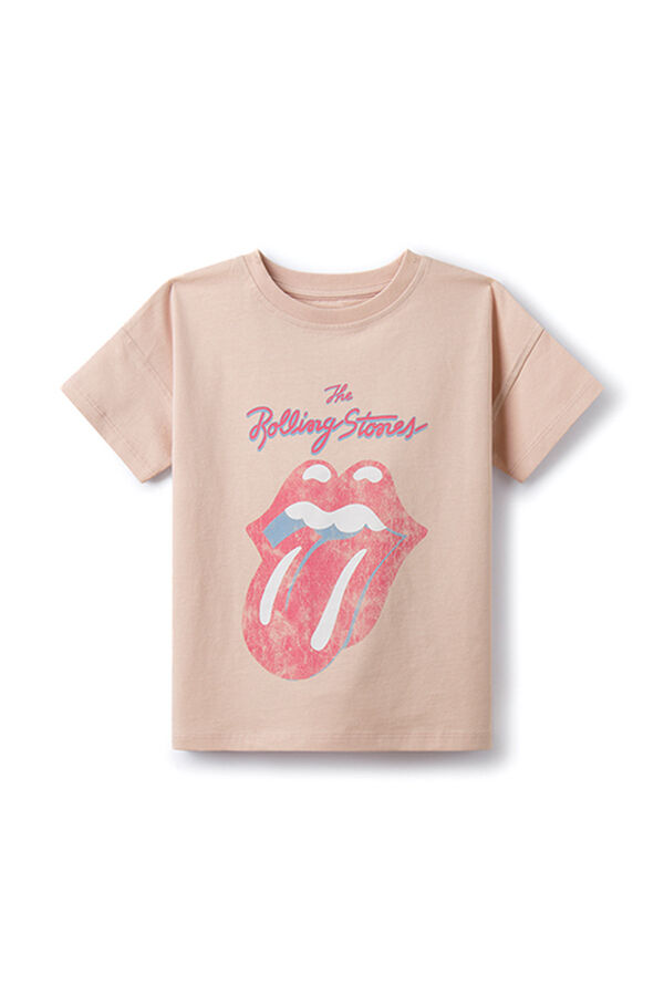 Springfield Camiseta Rolling Stones niña rosa