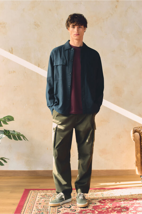 Springfield Linen overshirt blue