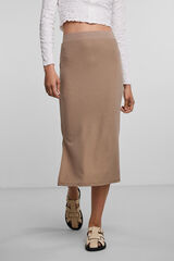Pieces Falda midi beige